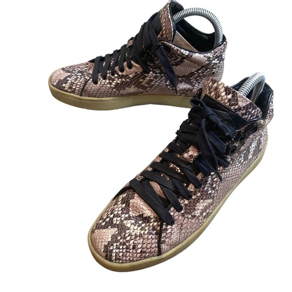 Tory Burch Mid-top Snakeskin Sneakers Sz 8 - Picture 1 of 10